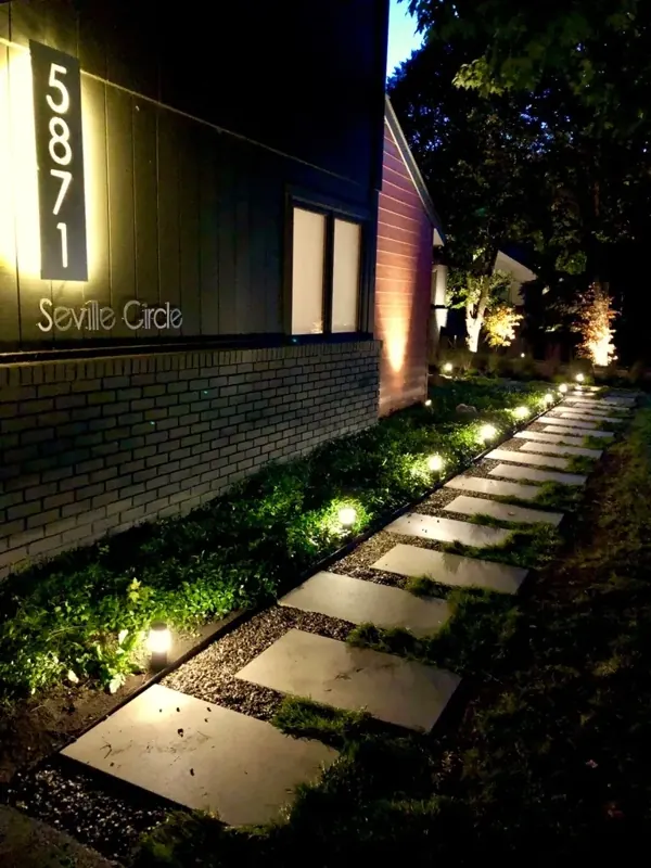Lit stepping-stone path