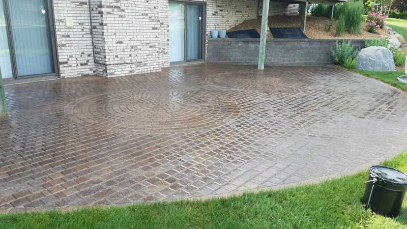 Cleaned and sealed paver patio