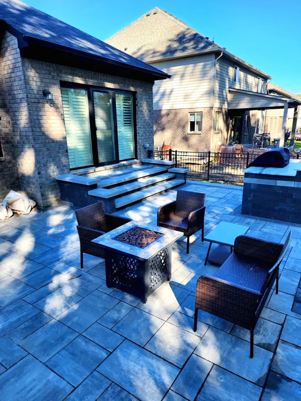 Bluestone patio and fire table